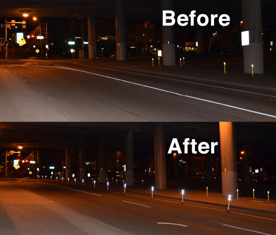 Reasonably polite bike campaigners install safety reflectors along